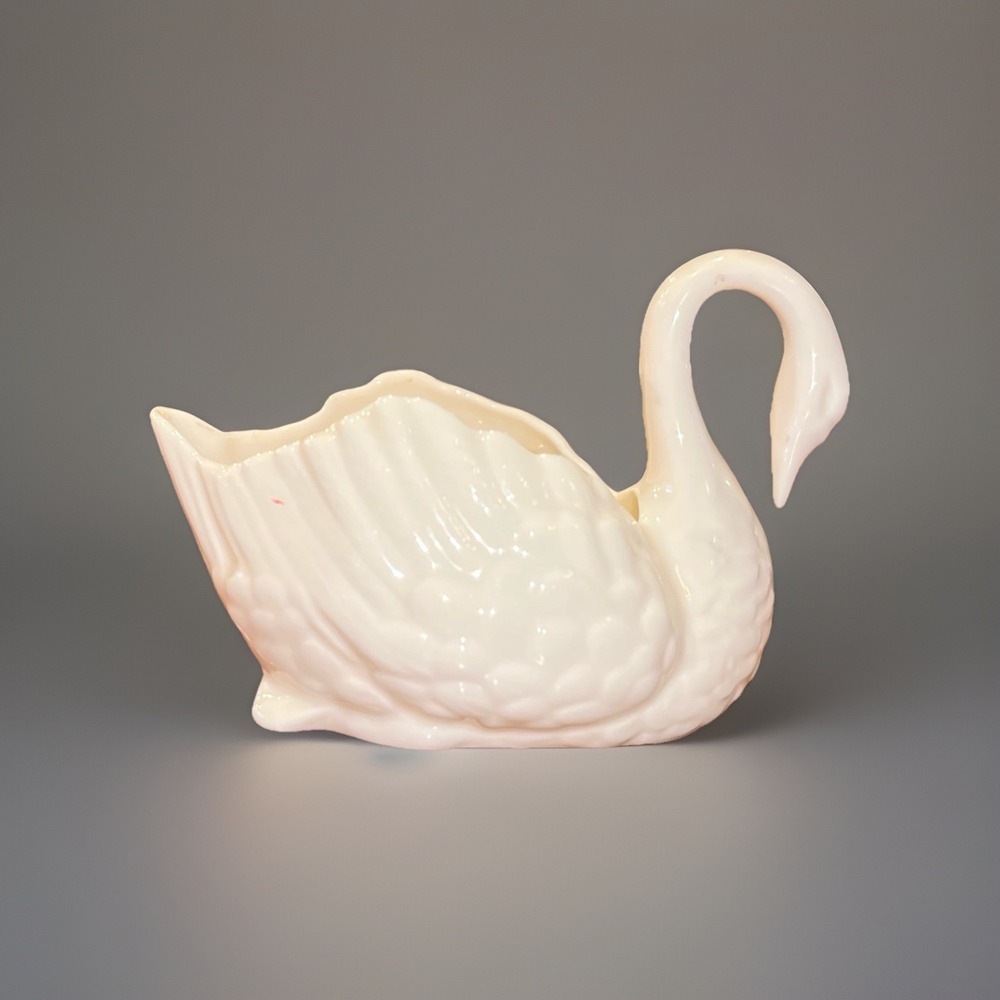 Vintage Lenox Porcelain Swan Figurine Candy Trinket Dish 4.5" - Picture 2 of 8